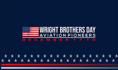 wright brothers day ,  American inventors and aviation pioneers , vektor bafckground banner . 