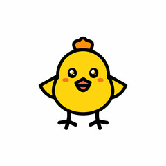 chick vector color icon illustration