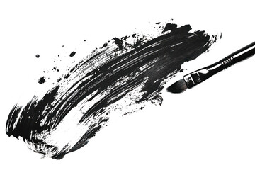 Vintage ink brush art with traditional techniques on isolated on transparent and white background.PNG image,