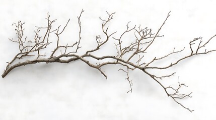 Obraz premium Bare Branch Isolated Against White Background