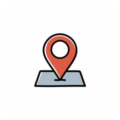 Pin on the map. Location icon. Vector illustration, flat design.
