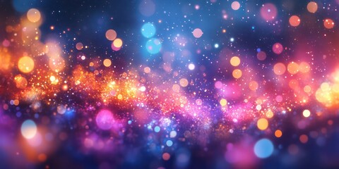 Vibrant Abstract Bokeh Lights in Multicolored Sparkling Background
