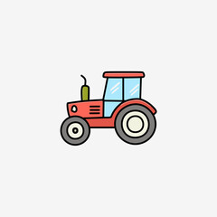 Tractor vector illustration on white background.