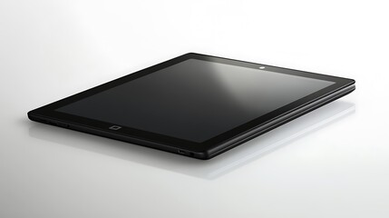 Black Tablet Device on White Background