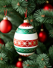 Christmas-Themed Decorative Egg for Holiday Celebrations