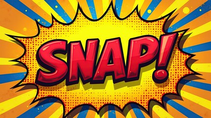 Fototapeta premium Comic book style explosion background with SNAP text
