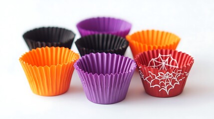 Colorful Halloween Mini Cupcake Liners for Festive Baking