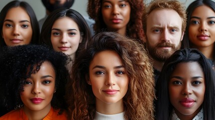 Fototapeta premium Diverse and Inclusive Group Portrait of Smiling People Representing Community and Unity