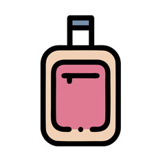 red suitcase isolated on white