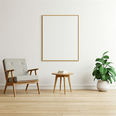 interior of a room with a chair and table with wall art paintings. luxury hotel room with chair and table and paintings in wall.