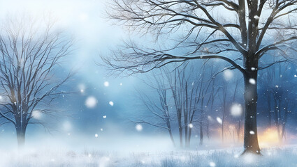Winter landscape transparent background