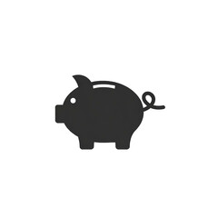 Obraz premium Black piggy bank logo on white