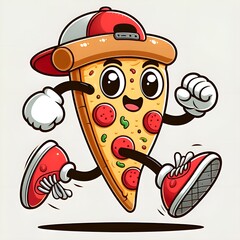 slice of pizza running fast food