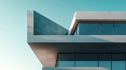 Contemporary exterior building styles, with a minimalist design featuring clean lines, large windows, and a combination of glass, concrete, and metal for a sleek, futuristic appearance