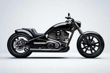 Fototapeta premium A sleek black motorcycle showcasing modern design and engineering.