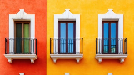 Fototapeta premium Exterior wall paint for buildings, with a focus on vibrant, durable finishes that enhance the aesthetic appeal and weather resistance. The paint adds a modern touch to traditional building materials