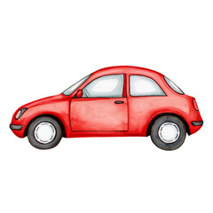 Fototapeta premium Red car on transparent background