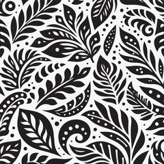 Tropical Leaves Silhouette Bundle Clip Art Vector Illustration Isolated on White Background 