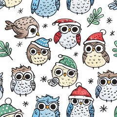 New Year and Christmas card, graphic advertising backgrounds in a doodle 2D illustrator style.