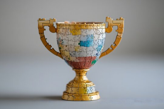 gold trophy created by puzzle
