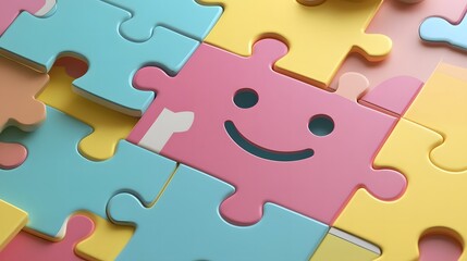 Obraz premium puzzle that shows a combination of people and digital tools working together to create an exceptional customer experience