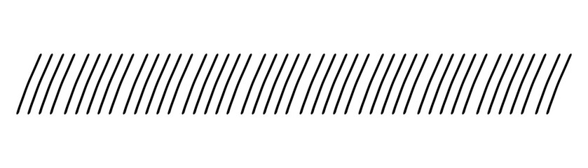 Slash line doodle border, diagonal lines. Divider strip Tilt strip geometric abstract border. Diagonal grid. Geometric dashed tape