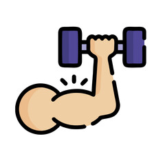 hand with dumbbell