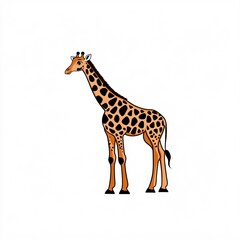 Fototapeta premium Cute Cartoon Giraffe Having Fun at the Zoo