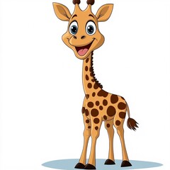 Fototapeta premium Cute Cartoon Giraffe Exploring on a Pirate Ship