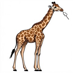 Fototapeta premium Cute Cartoon Giraffe Enjoying Summer Camp Activity