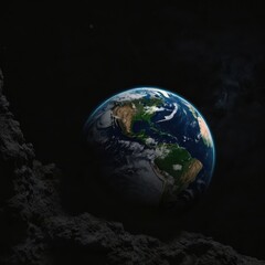 Fototapeta premium Earth, Civilization, Light, Glow, Radiation, Planet, Space, Universe, Continents, Land, Water, Seas, Cities