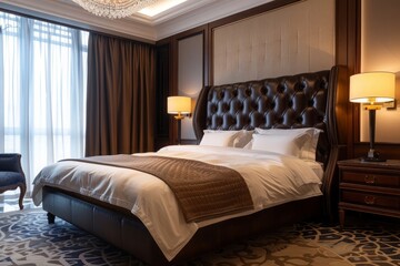 Interior of a luxury hotel bedroom