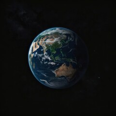 Fototapeta premium Earth, Civilization, Light, Glow, Radiation, Planet, Space, Universe, Continents, Land, Water, Seas, Cities