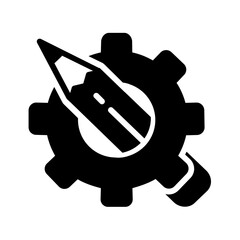 Vector solid black icon for Process