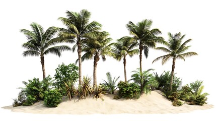 Tropical Island with Palm Trees