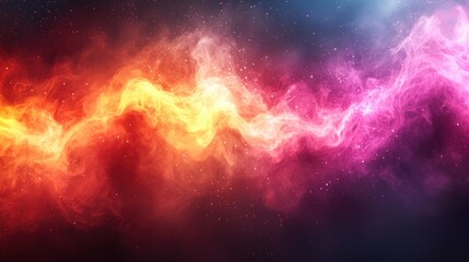 Fototapeta premium Vibrant cosmic gas swirling in hues of orange, pink, and purple against the backdrop of a starry universe