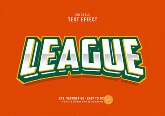 League editable text effect, classic sports text style