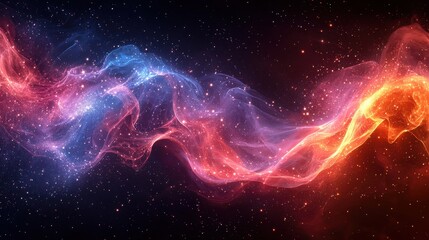 Colorful galactic nebula swirling in the depths of space, showcasing vibrant blues, pinks, and oranges against a dark cosmic backdrop