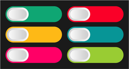 colorful blank web button template