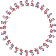 Cute christmas wreath on white background. Vector illustration.