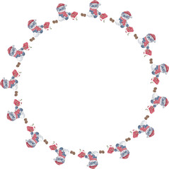 Cute christmas wreath on white background. Vector illustration.