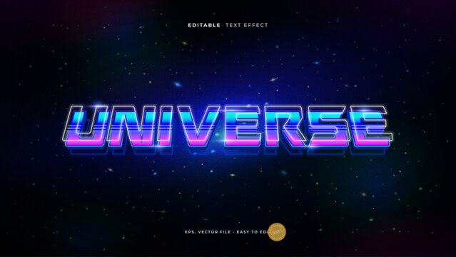 Universe editable text effect, futuristic text style