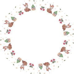 Christmas wreath on white background. Vector illustration.