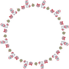Christmas wreath on white background. Vector illustration.