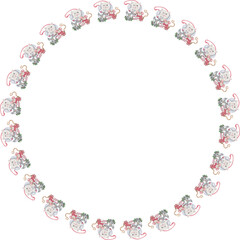 Christmas wreath on white background. Vector illustration.