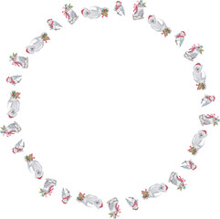 Christmas wreath on white background. Vector illustration.