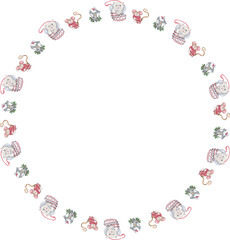 Christmas wreath on white background. Vector illustration.