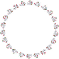 Christmas wreath on white background. Vector illustration.