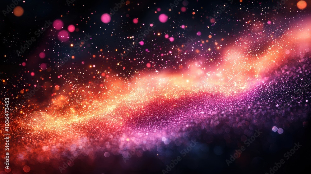 Poster a colorful display of cosmic dust and light patterns in deep space showcasing vibrant hues and ether