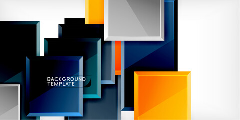 Obraz premium Colorful squares and rectangles. Vector Illustration For Wallpaper, Banner, Background, Card, Book Illustration, landing page